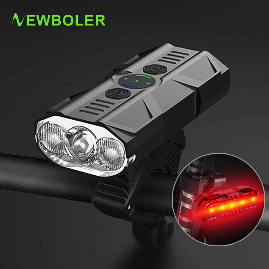 

Фсветильник велосипедный NEWBOLER, 1200 лм, зарядка через USB