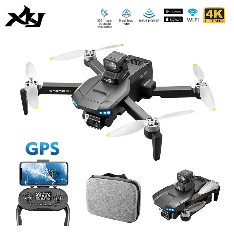 

S + GPS Дрон 6K двойная HD камера обход препятствий Воздушная фотография бесщеточный двигатель складной Квадрокоптер Радиоуправляемый расстоя...