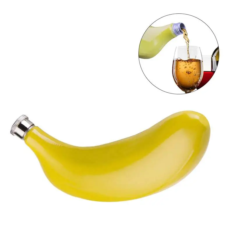

Kitchen Accessories Fruit 5 Oz Stainless Steel Hip Flask Banana Wine Pot Flask For Alcohol Bottle Vodka Whiskey Bottle Groomsmen