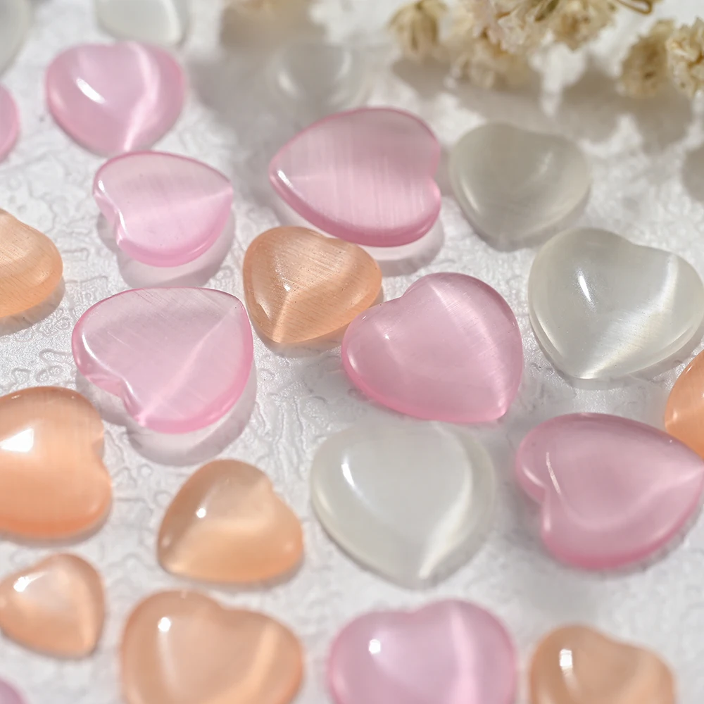 

50 шт., украшения для ногтей в форме сердца, 6/8/10 мм