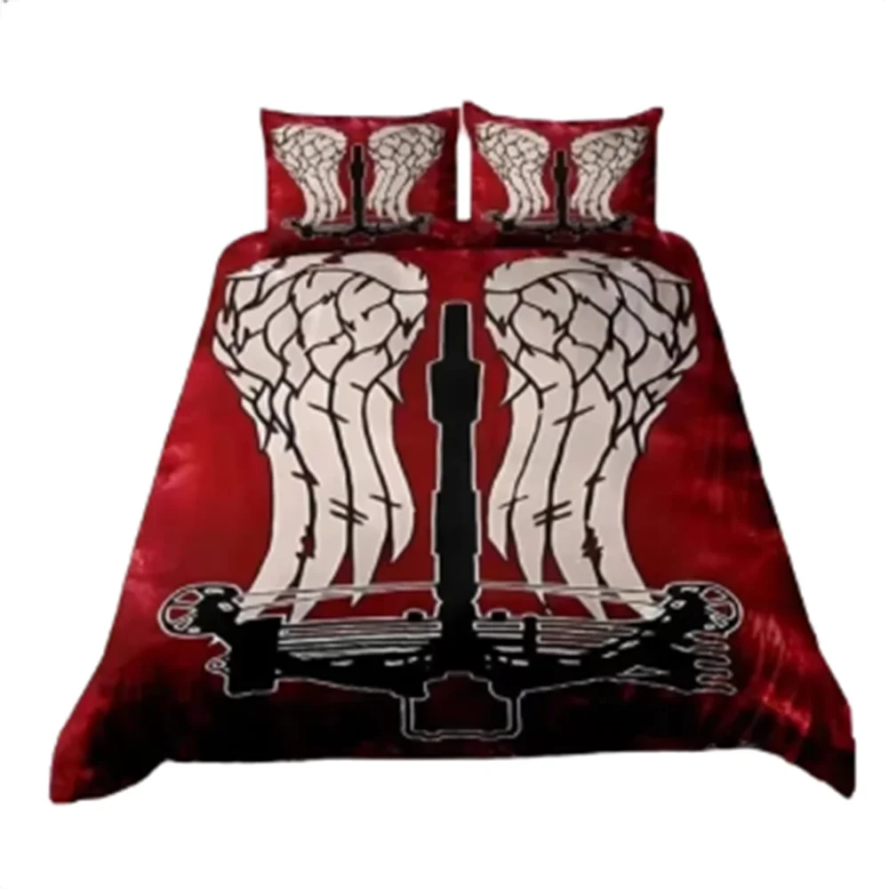 Фото Walking Dead Daryl Dixon Wings Mark Комплект постельного белья пододеяльник с наволочкой Twin Full Queen King постельное белье постельное белье для дома №4