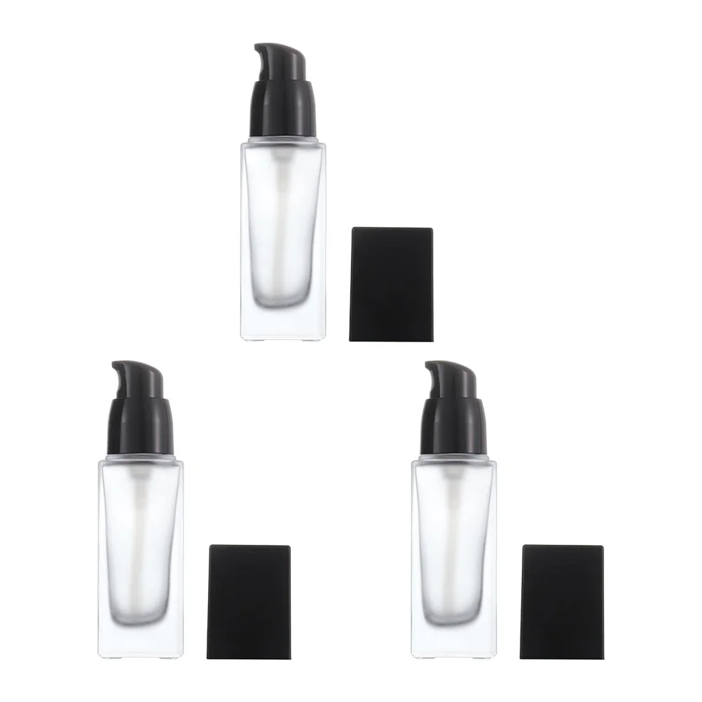 

3Pcs Refillable Pump Bottles Glass Foundation Sub Package Containers Lotion Bottles