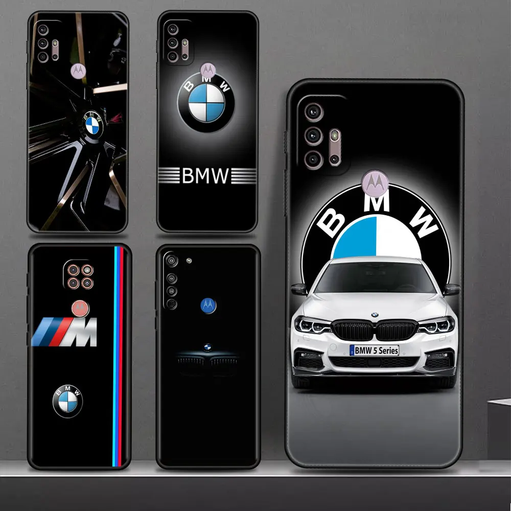 

Funda For Motorola G60 G30 G22 G52 G51 G71 G72 G200 Phone Case One Fusion Edge 20 30 G9 G8 G53 Soft Cover Sport Car-BMW Logo Sac
