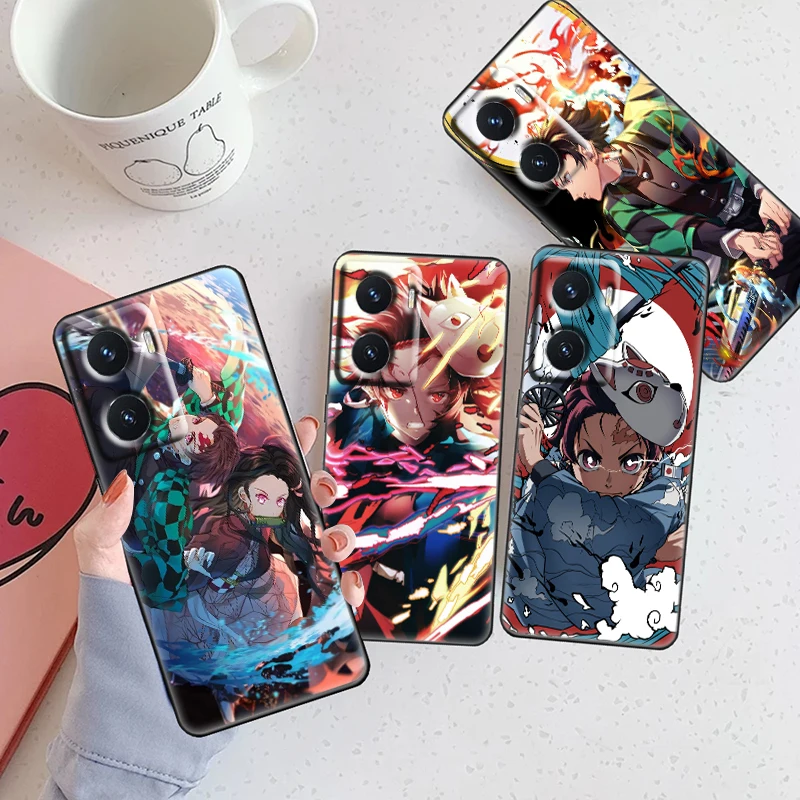 Рассекатель демонов Kimetsu no Yaiba для OPPO A74 A72 A53 Reno 7 6 5 4 2 Find X3 X2 Z Lite Neo Pro Plus SE, черный телефон