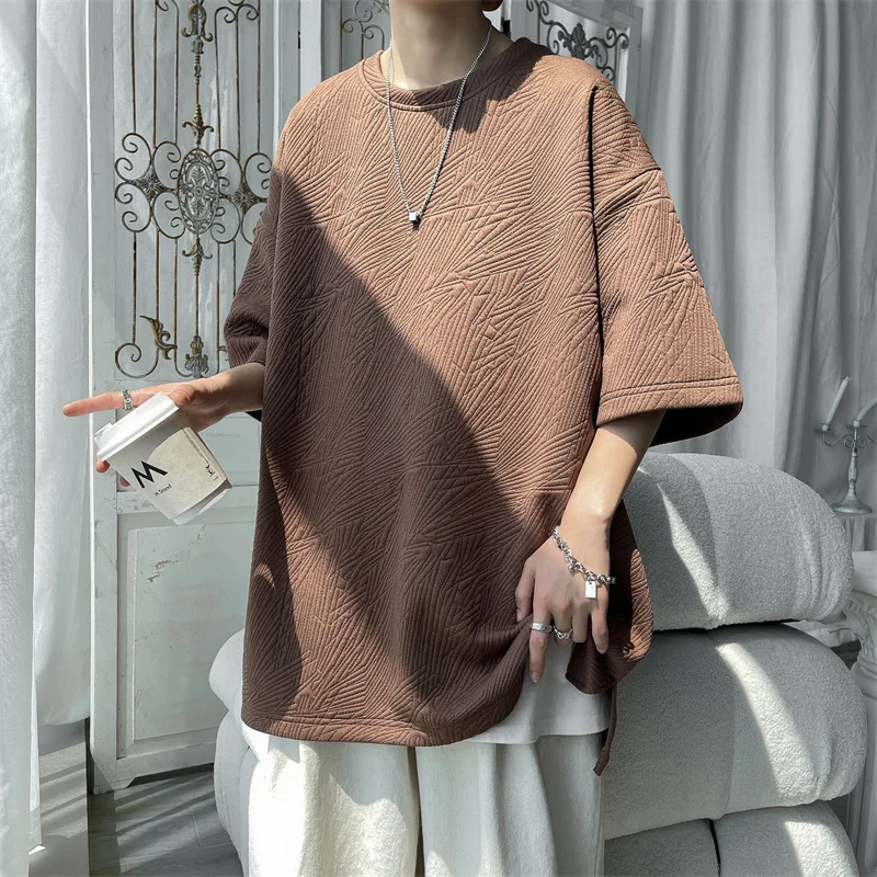 

Summer Short Sleeve T-shirt Men Fashion Oversized T Shirt Men Streetwear Hip Hop Loose Round Neck Tshirt Mens Large Size M-5XL
