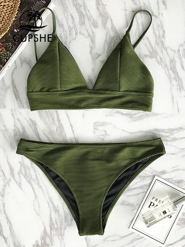 CUPSHE Однотонное бикини