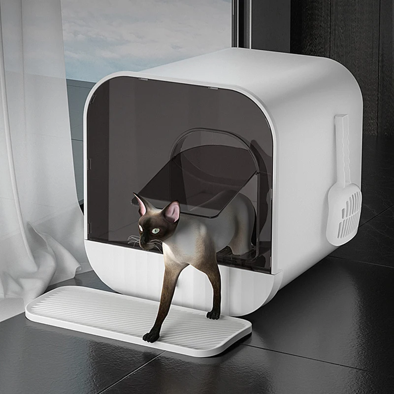 Продажа Контейнер для кошачьего туалета, роскошный дизайн, закрытый, защита от брызг, Большая вместительная темная дверь, для кошачьего туалета Дешево Контейнер для кошачьего туалета, роскошный дизайн, закрытый, защита от брызг, Большая вместительная темная дверь, для кошачьего туалета