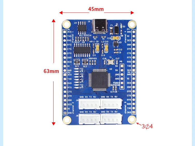 Оригинальный последовательный порт USB к 4-полосному TTL чипу FT4232HL от