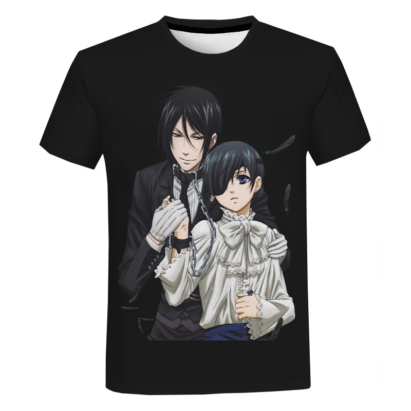 

Black Butler T-shirt Summer Men T-shirt Casual Top 3D T-Shirts Fashion O-Neck Shirt Large Size Streetwear