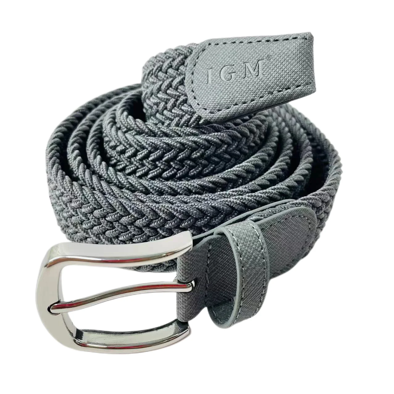 140-180CM Length Size Adjustable Men's Elastic Leather Belt with Ratchet Auotomatical Comfort Click System for Fat Person