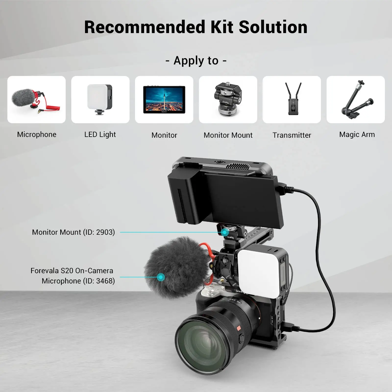 Верхняя ручка SmallRig NATO для камеры Sony Canon Nikon с холодным башмаком микрофона