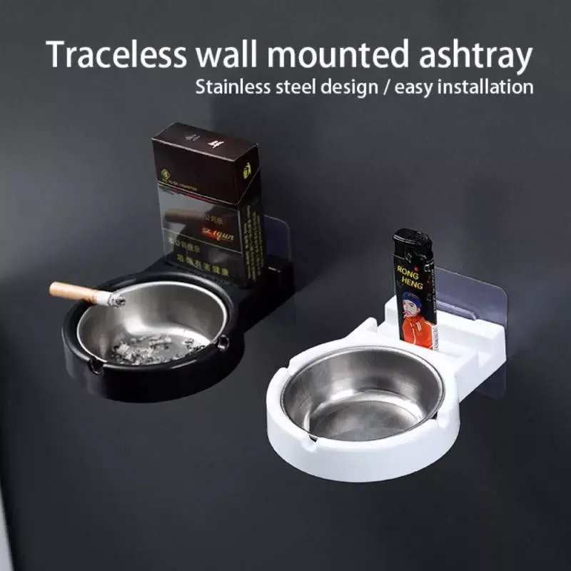 

Non-marking Sticker Ashtray Wall Paste Home Ashtray Simple Bar Smoking Indoor Cigarette Butt Storage Shelf Storage Ashtrays Tool