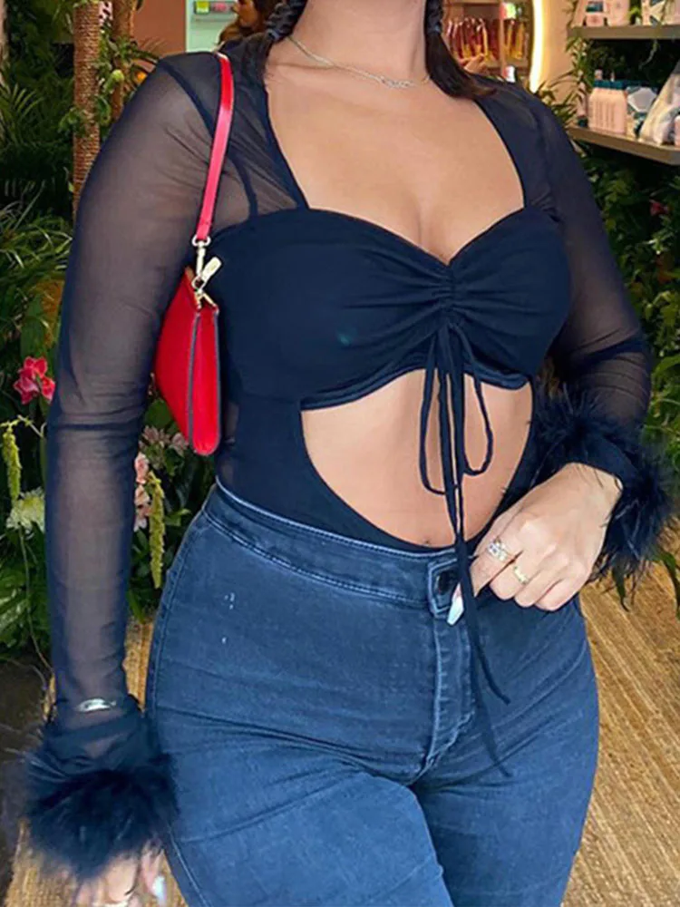 OMSJ женские вечерние пикантные комбинезоны с вырезами в стиле пэчворк топ 2021