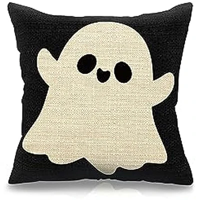 

Льняная наволочка с ведьмой и летучей мышью 50*50