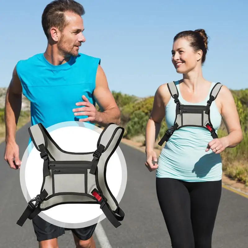 kamizelka dla mężczyzn saszetka do biegania na klatkę piersiową przenośna przednia torba wodoodporna klatce piersiowej z kieszenią i dodatkowym