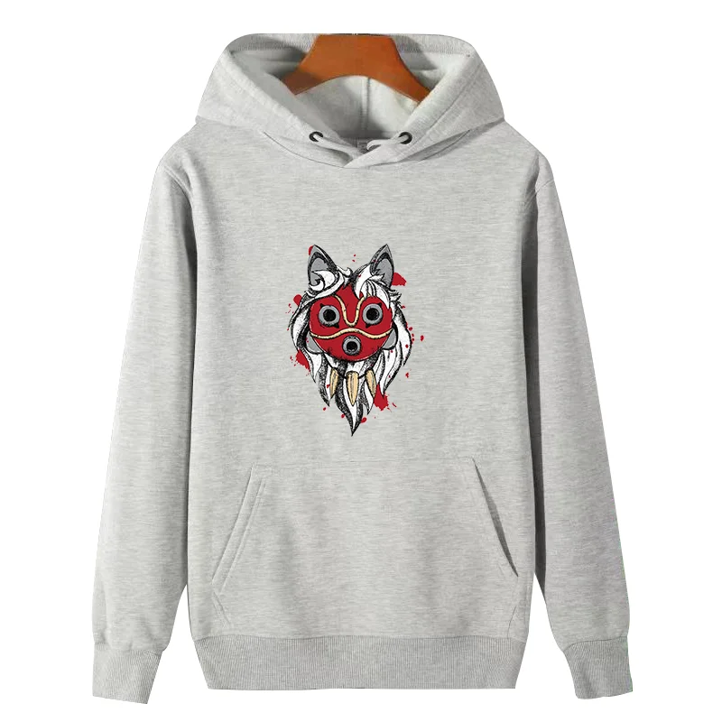 Princess Mononoke Princess Mononoke Hayao Miyazaki Studio Ghibli graphic Hooded sweatshirts thick sweater hoodie Men sportswear