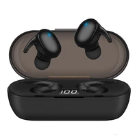 q2 bluetooth digital display earbuds fashion mini wireless sport headphone touch control earphones with charging bay