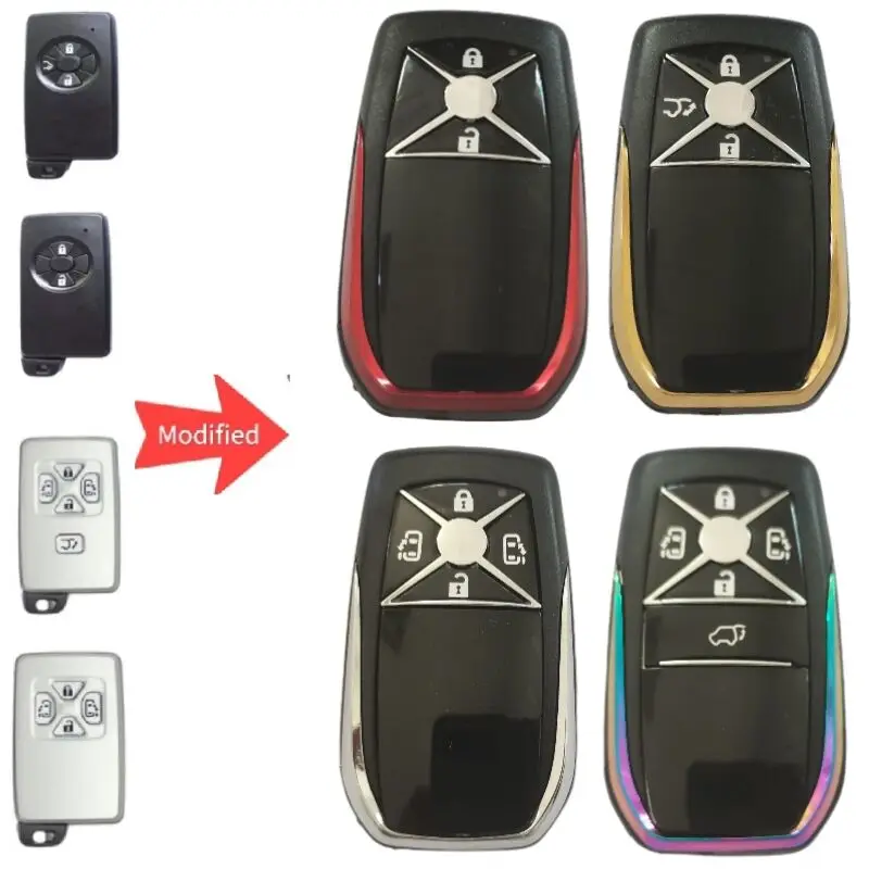 

2/3/4/5Button modified Smart Card Remote Car Key Shell Case Fob For Toyota Alphard Estima Vellfire With Uncut Blade