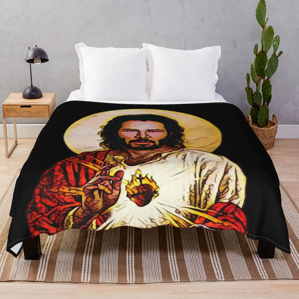Holy Keanus Gadgets Face Masks Blankets Fleece Print Portable Unisex Throw Blanket for Bed Home Couch Travel Office