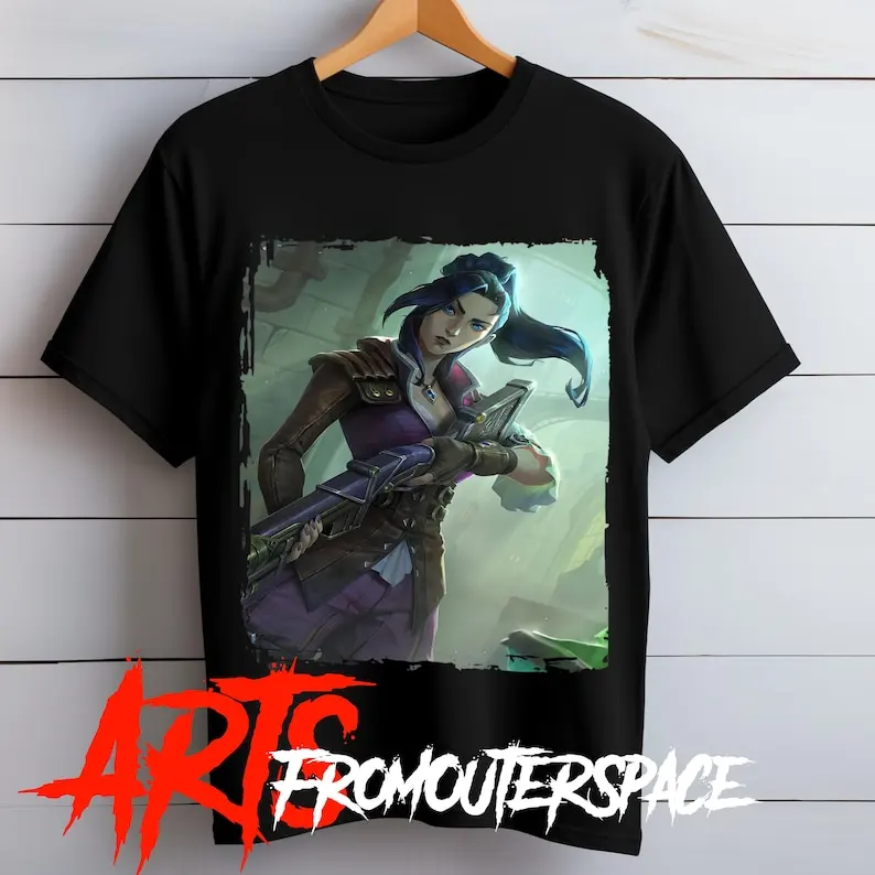 Игровая рубашка унисекс Кейтлин / Футболка Softstyle Рубашка аниме Arcane