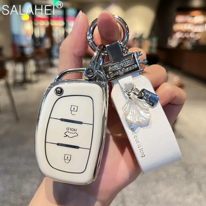 Чехол для автомобильного ключа из ТПУ с табличкой номером и защитой от потери