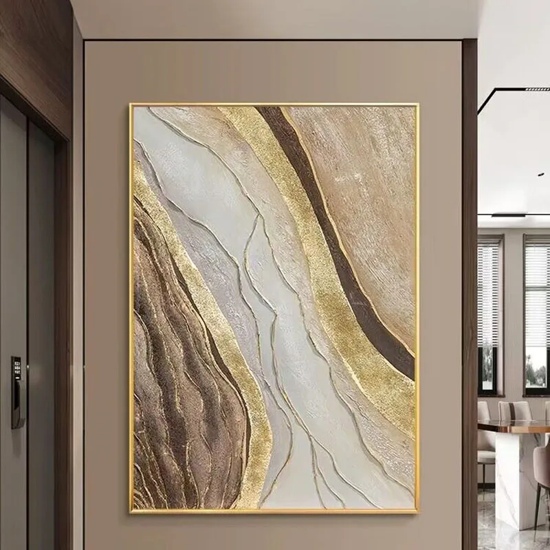 Ручная роспись маслом Золотая фольга и фотообои волны входя в домашние хозяйства