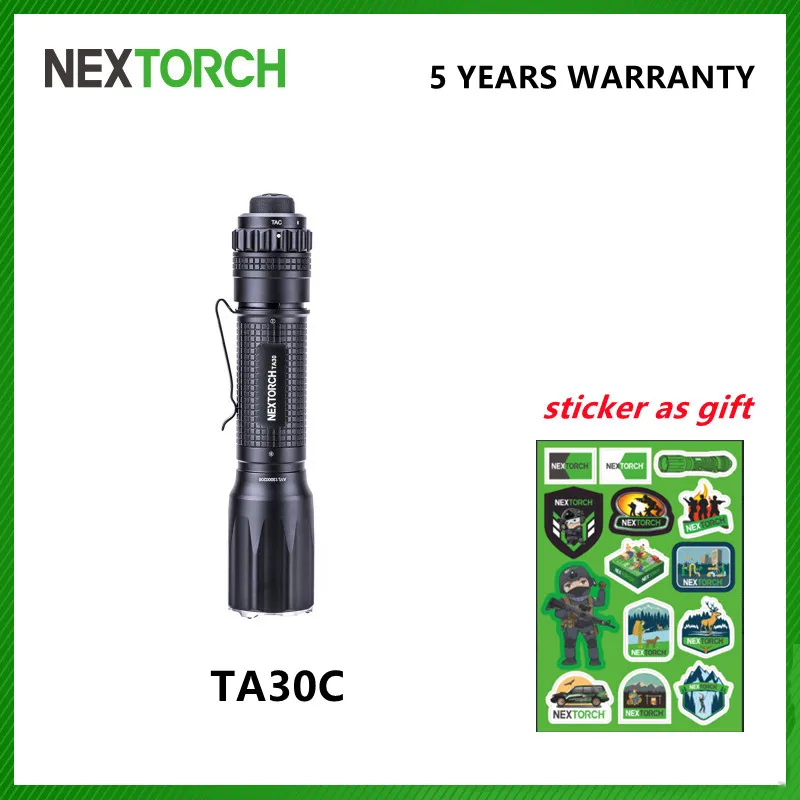 NEXTORCH 1600 Lumens Tactical Torch Rechargeable LED Flashlight Police Ultra Bright Pocket Torch for Outdoor TA30C