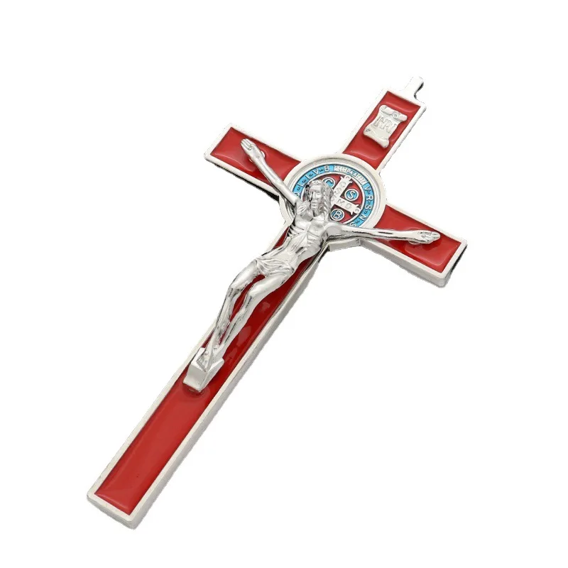 

Exorcism Cross Saint Benedict Crucifix Jesus Zinc Alloy Material Accessories Wholesale Catholic Supplies Charm Pendulum