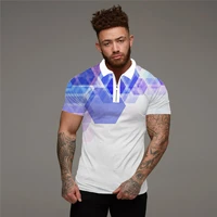 2022 hot style lapel metal zipper decorated polo shirt casual mens fashion polo shirt cool dynamic domineering polo shirt