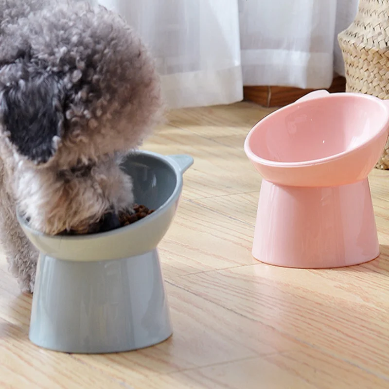 

Cat Bowl Tall Dog Bowl Neck Protector Bowls for Dogs Cats Pet Products Feeder Supplies Water Troughs High Elevated Feeders Plate