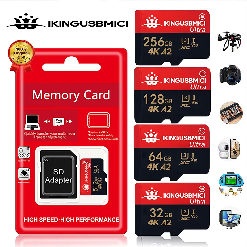 Фото Оригинальная карта памяти micro SD Ultra 16 ГБ, высокая скорость 150 МБ/с, 32 ГБ, 64 ГБ, 256 ГБ, 512 ГБ, 8 ГБ, A1, U1, UHS-I, C10, Trans Flash Card №1
