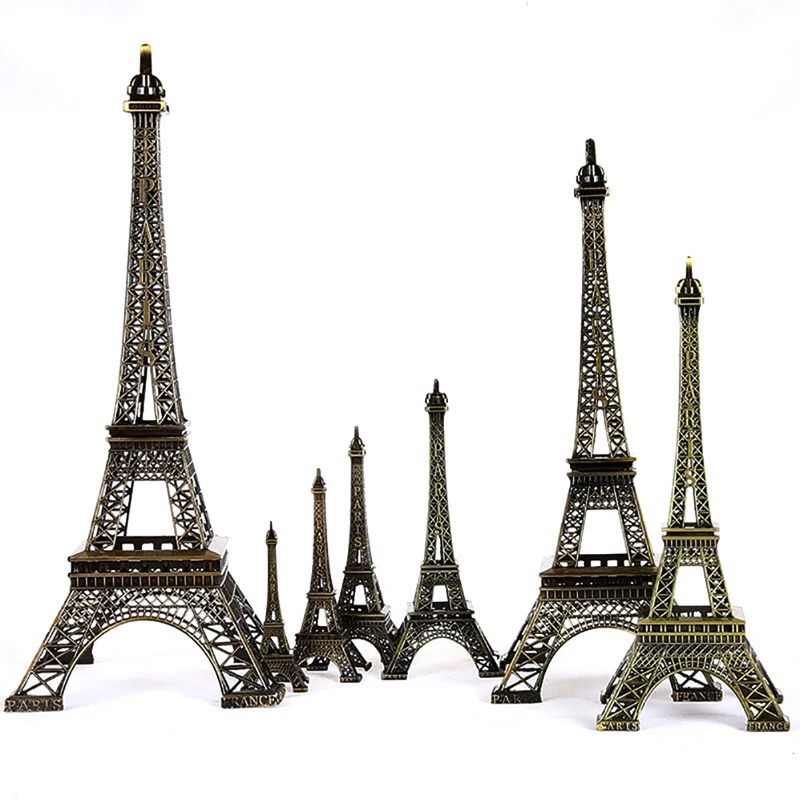 

Бронзовая Эйфелева башня Парижа, 8-18 см, металлические поделки, украшения для дома, статуэтка, модель, сувенир, модель здания, башня