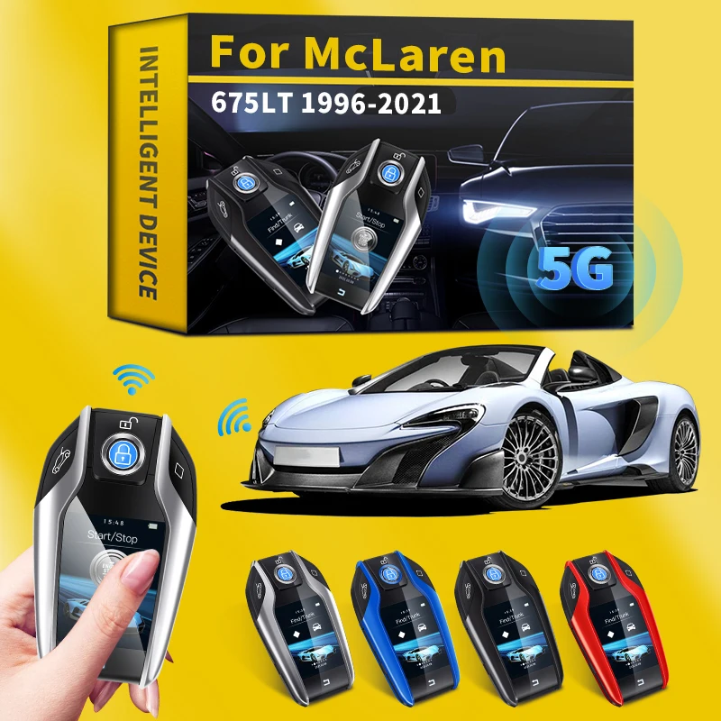 

For McLaren 675LT 1996-2021 One-button Start LCD Screen Smart Remote Key Modified Remote Control Smart Key With Display Screen