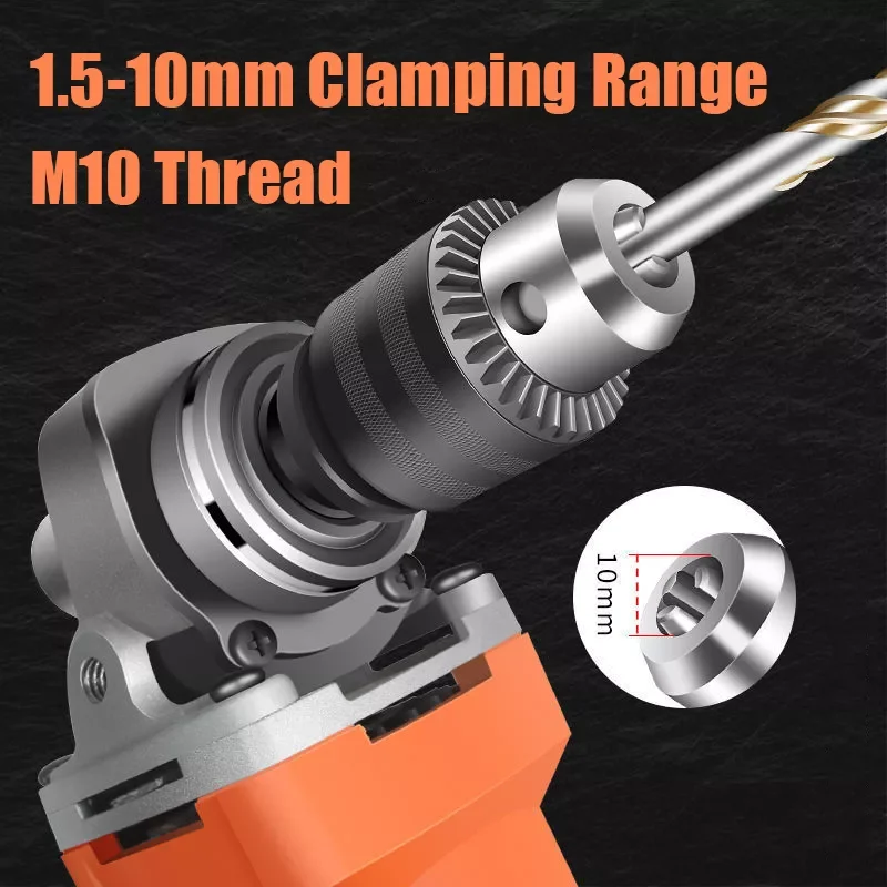 

NEW Angle Grinder Drill Conversion Collet 10mm Chuck Holder Power Drill Adapter Convert M10 For 4" Angle Grinder
