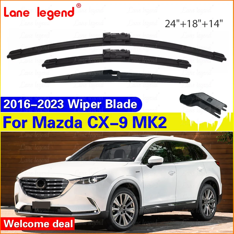 

Комплект щеток стеклоочистителя лобового стекла для Mazda CX-9 CX9 MK2 2016-2023 Стеклоочиститель переднего и заднего стекла 2017 2018 2019 2020 2021 2022
