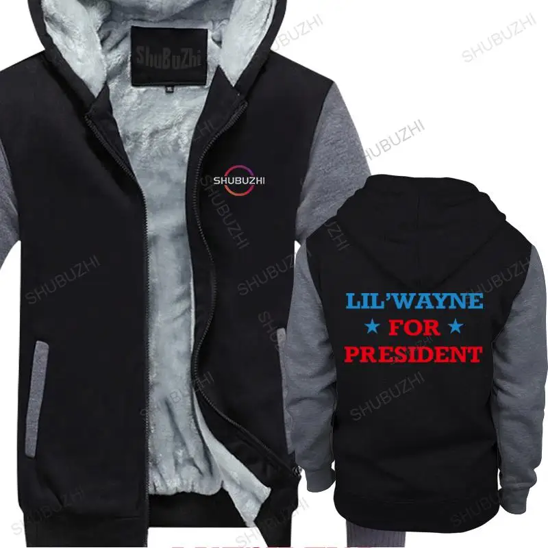 

hot sale winter cotton hooded sweatshirt autumn hoody Lil Wayne For President men's fashion fleece hoodie jacket pullover