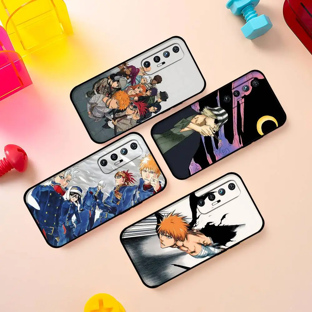 Фото Чехол для телефона с изображением аниме B-BLEACH для Xiaomi 11 12 Redmi Note 11 5G 8T 9A 9 10T Note 8 9 12SUltra, противоударный, тонкий, черный, чехол №1