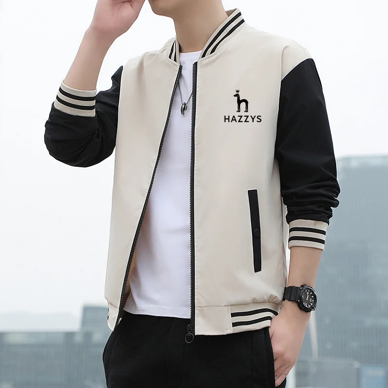 

Мужская Роскошная брендовая куртка HAZZYS, мужская уличная спортивная куртка, новинка 2023, модная повседневная брендовая бейсбольная куртка высокого качества