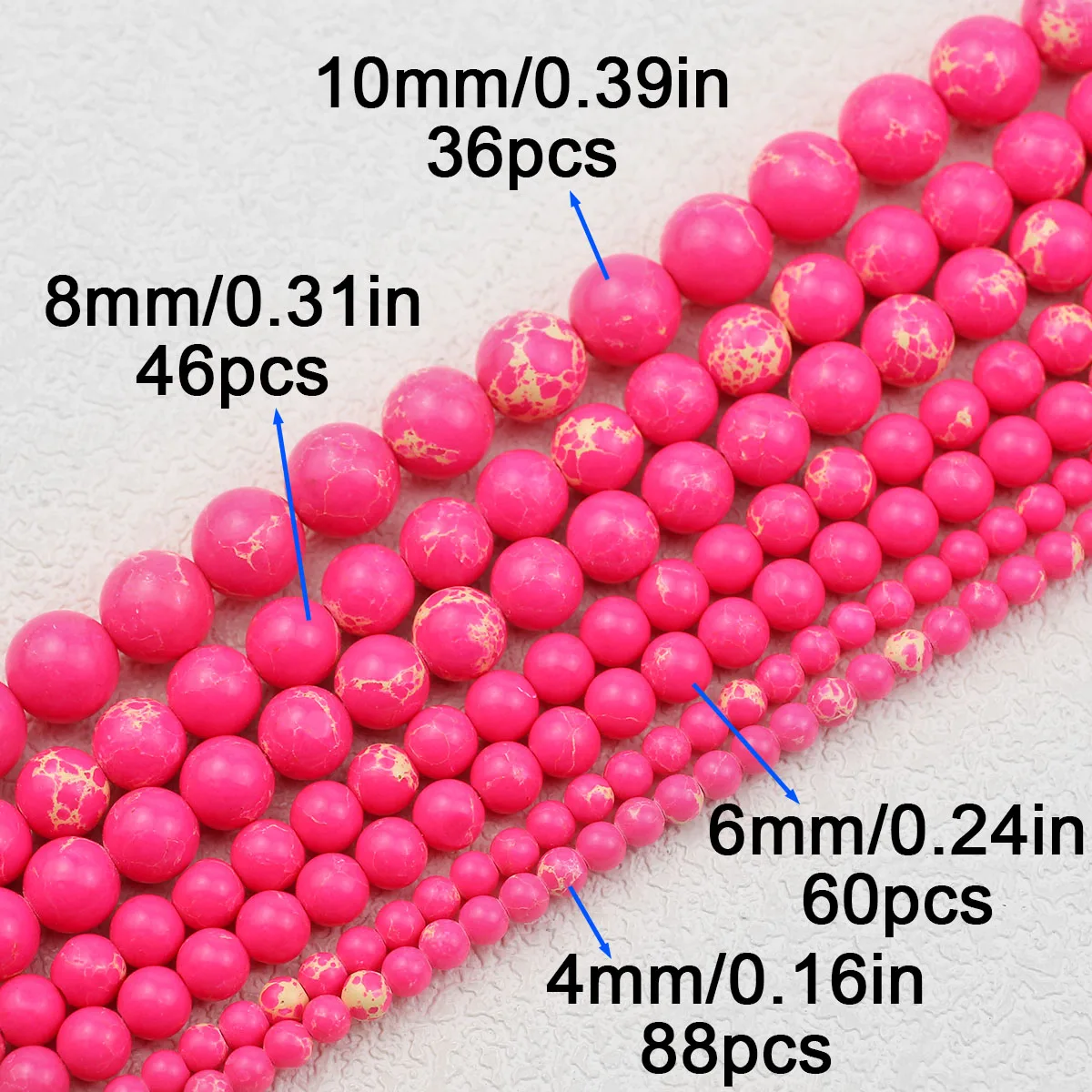 4/6/8/10mm Fruit Green Synthetic Imperial Turquoise Round Loose Beads For Jewelry Making DIY Bracelet Earrings Accessories