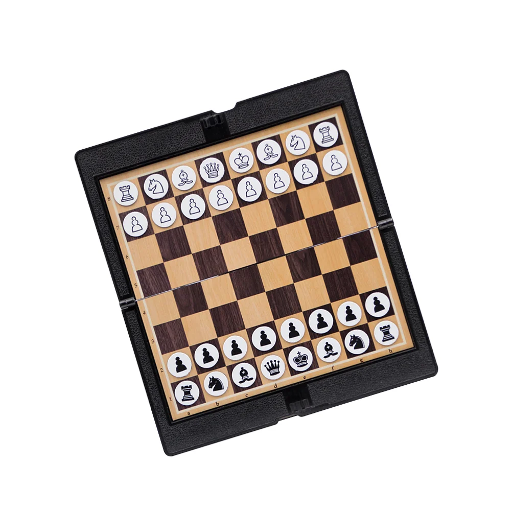 

Chess Board Foldable Wallet Checkers Portable Thin Magnetic Chess Clipboard Educational International Chess Game for Home