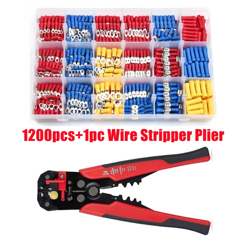 

1200 шт., обжимные соединители для электрических проводов