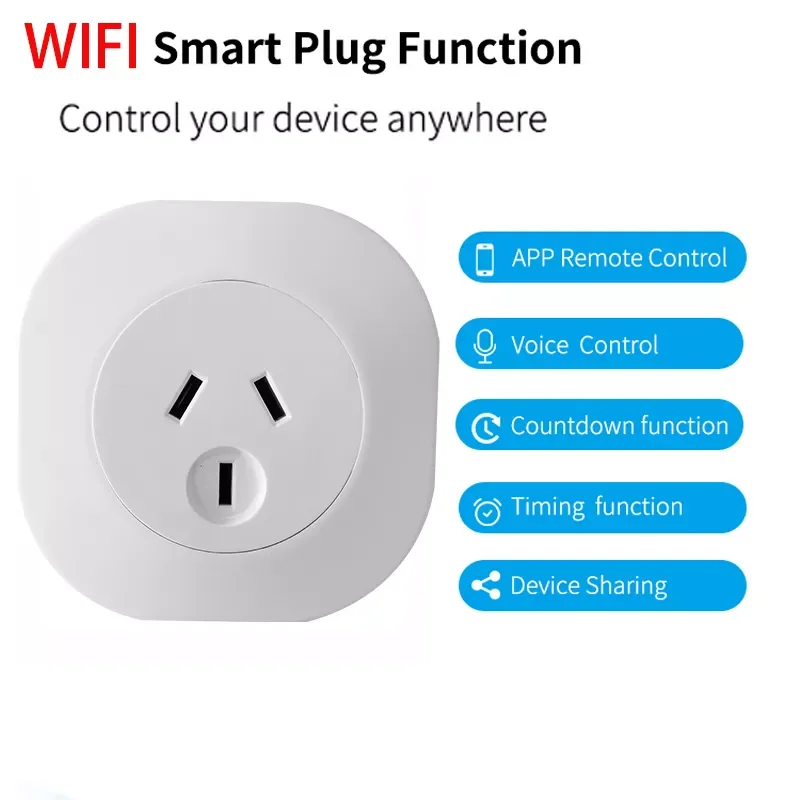 

WiFi Plug 16A Australia New Zealand Plug Power Socket Outlet APP For Alexa Google Home Voice Control Power Timing