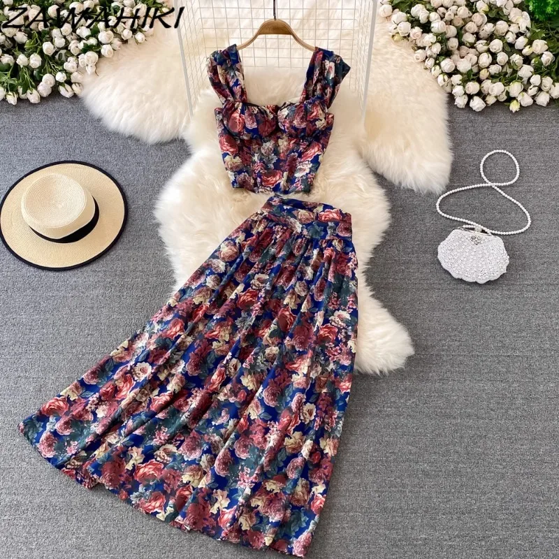 Женская Цветочная одежда Женский праздничный Топ без рукавов с оборками +