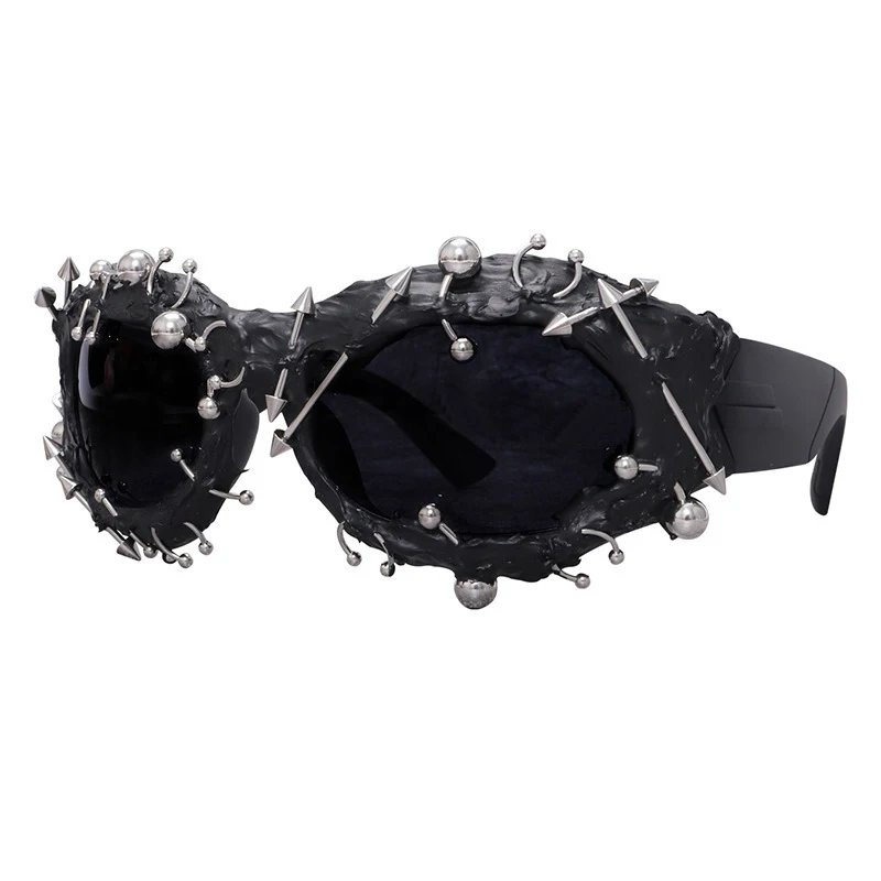 

Модные уличные солнцезащитные очки в стиле панк, персонализированные декоративные солнцезащитные очки с заклепками для мужчин и женщин, модные уличные солнцезащитные очки