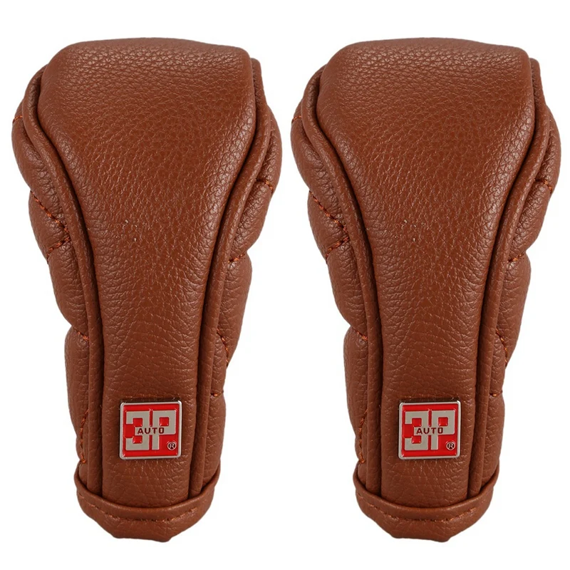 

2X Automatic Transmission Car Gear Shift Knob Shifter Cover Sleeve Brown