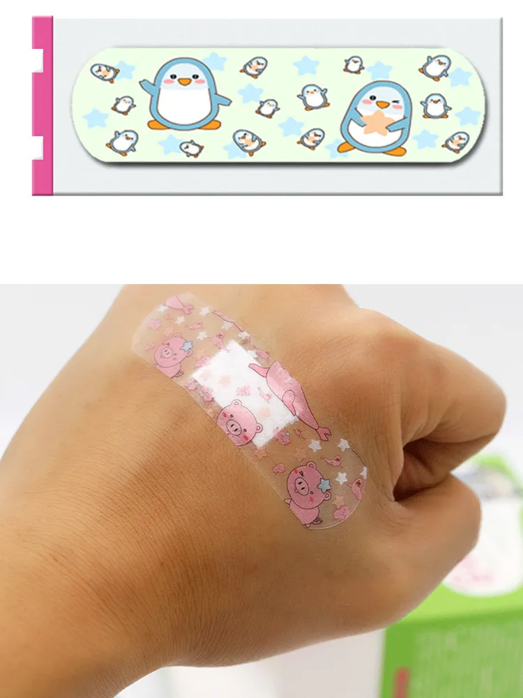 100/120/160 stücke Wasserdichte Nette Cartoon Pflaster Hämostase Klebe Bandagen Erste Hilfe Notfall Kit für Kinder Kinder Zufällig – Detail 6