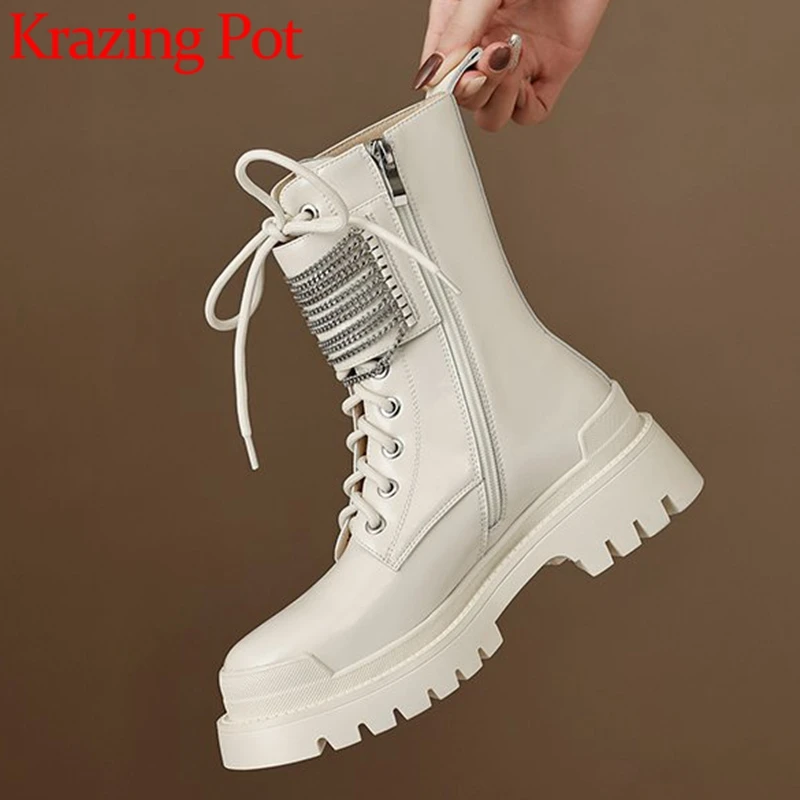 

Ботильоны из коровьей спилковой кожи с круглым носком на среднем каблуке