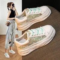 aaawomens shoes spring new thick bottom inner heightening small white shoes breathable mesh all match sports casual sneakers