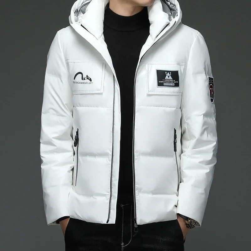 

Warm Winter 2023 Jacket New Men's Thick All-match Korean Fashion Leisure Outdoor Coat 90% White Duck Down Drop Ship