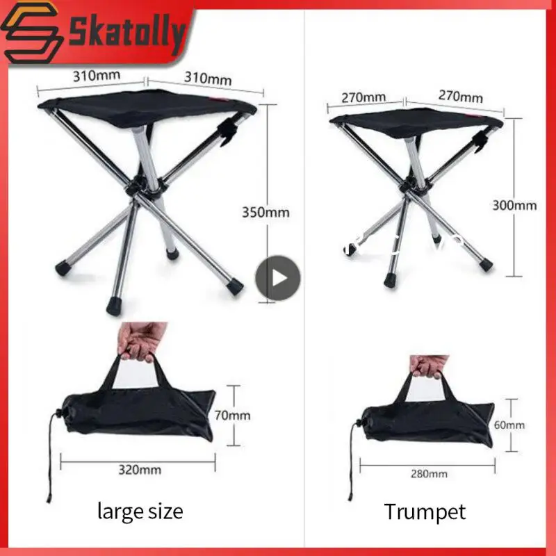 

Small Convenient Storage Outdoor Stool Thickened Tube Wall Fishing Stool Alloy Camping Chair Tent Maza Durable Prevents Rust